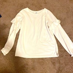 Ruffle sleeve sweatshirt